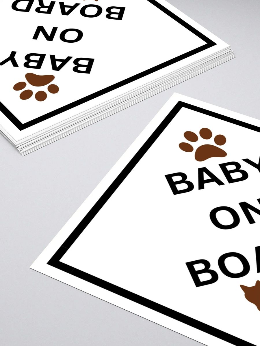 Cat Baby on Board Sticker - Brown on White product image (3)