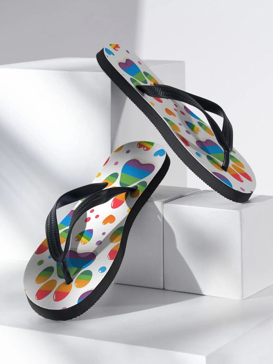 Rainbow Paw Print Flip Flops product image (3)