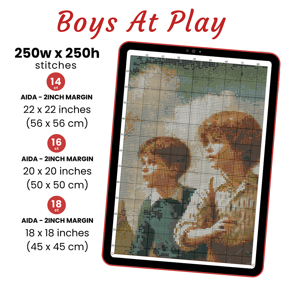 Boys At Play Cross Stitch Pattern product image (2)
