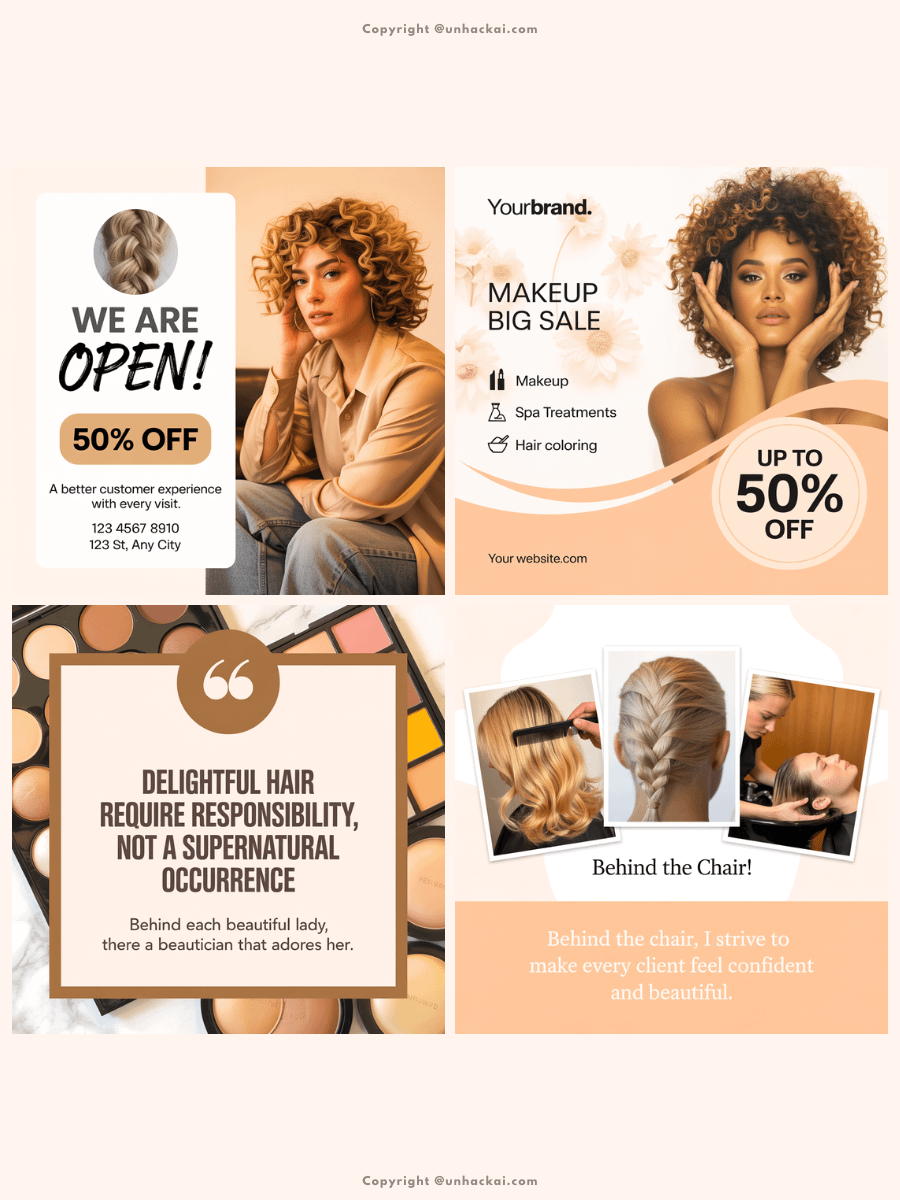 33 Hair Salon Ideogram AI Instagram Prompts product image (3)