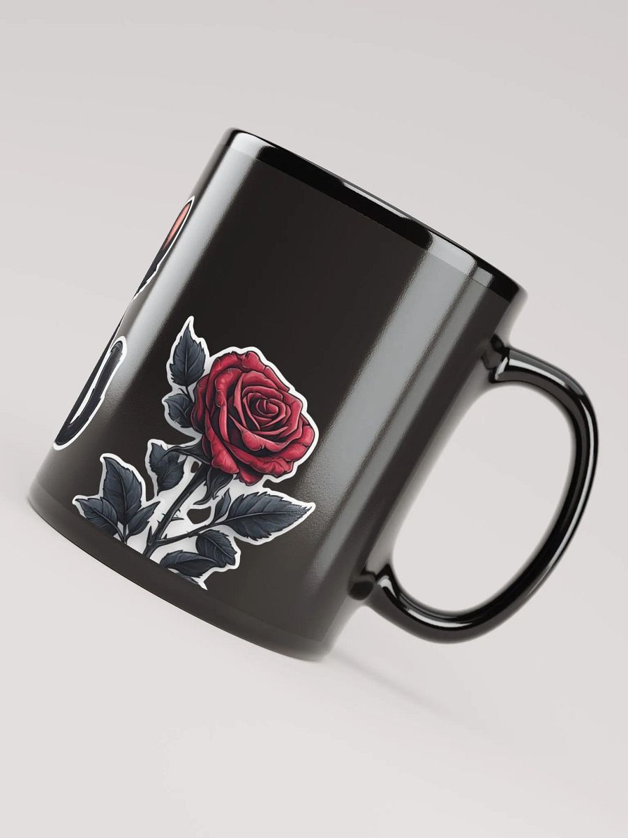 Rosey Whiskers Black Mug product image (4)