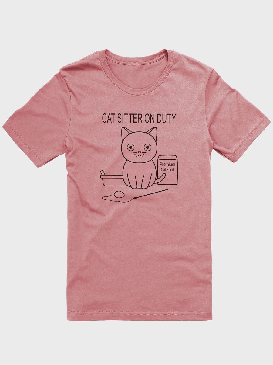 Cat Sitter on Duty Unisex Tee, Black Print product image (1)