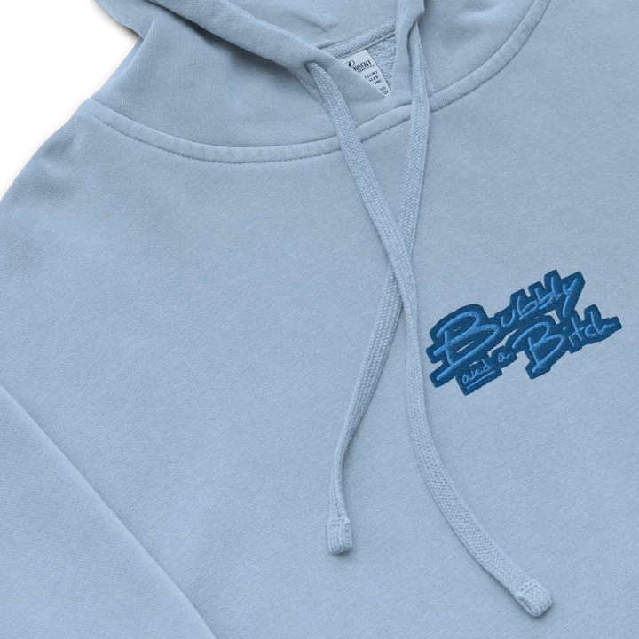 Bubbly and a B*tch (C. creek design) embroidered pigment-dyed hoodie product image (1)