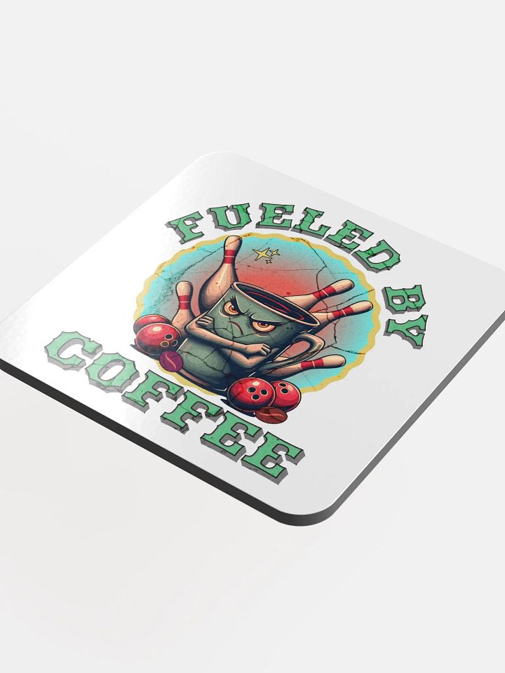 Fueled by Coffee Bowling Glossed Cork Coaster product image (1)