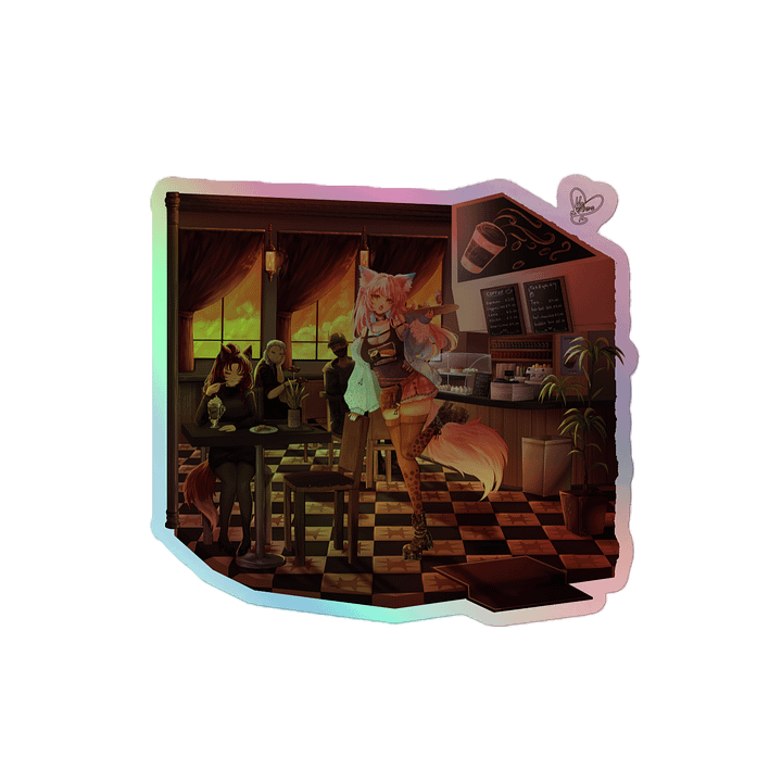 Working the Cafe Holographic Sticker Sheet product image (2)