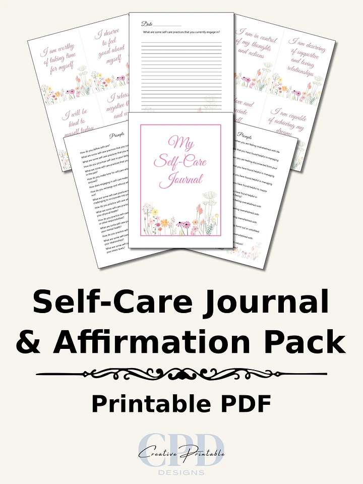 Printable Self Care Journal & Affirmation Pack product image (1)