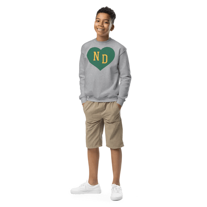 ND Heart Small Green Youth Unisex Sweatshirt product image (1)