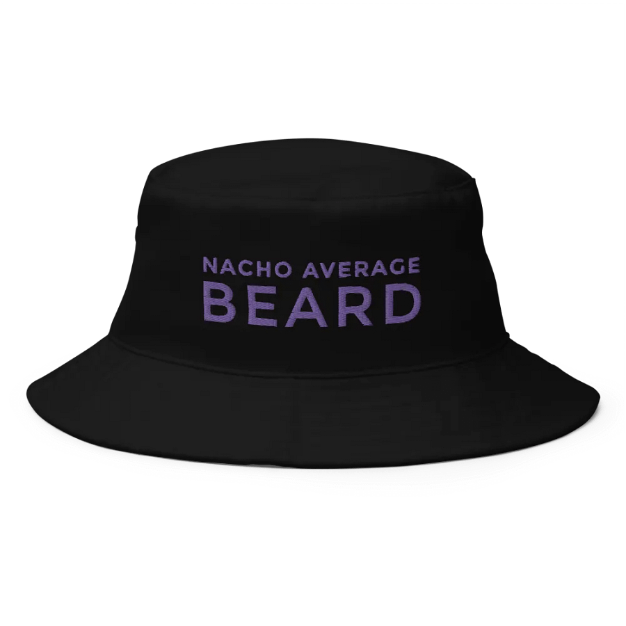 Nacho Average Beard Black Bucket Hat (Purple Embroidery) product image (1)