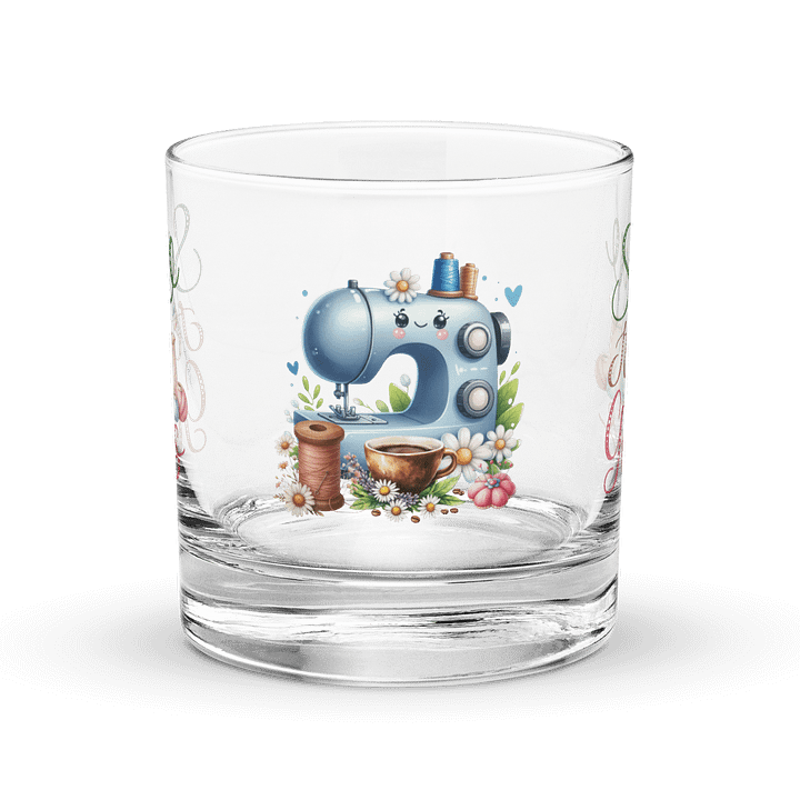 Sew It Goes Sewing Machine Rocks Glass product image (1)