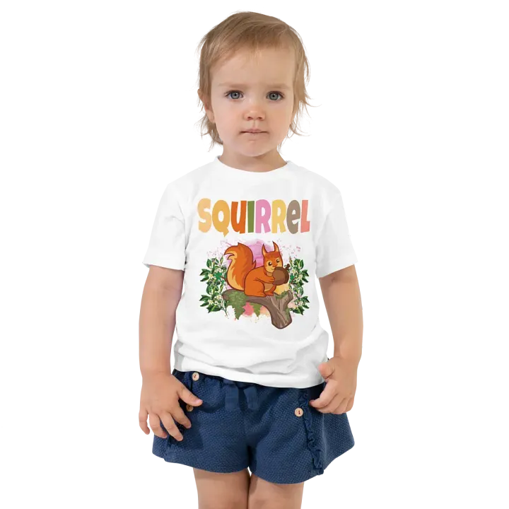 Squirrel Colorful Funny Cute Bella +Canvas Toddler T-Shirt – Funny Shirt, Best Gift for Kids product image (2)