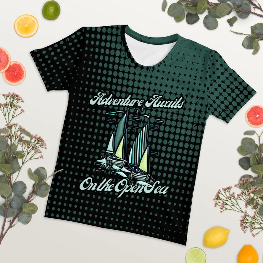 Adventure Awaits on the Open Sea All Over Print T-shirt product image (7)