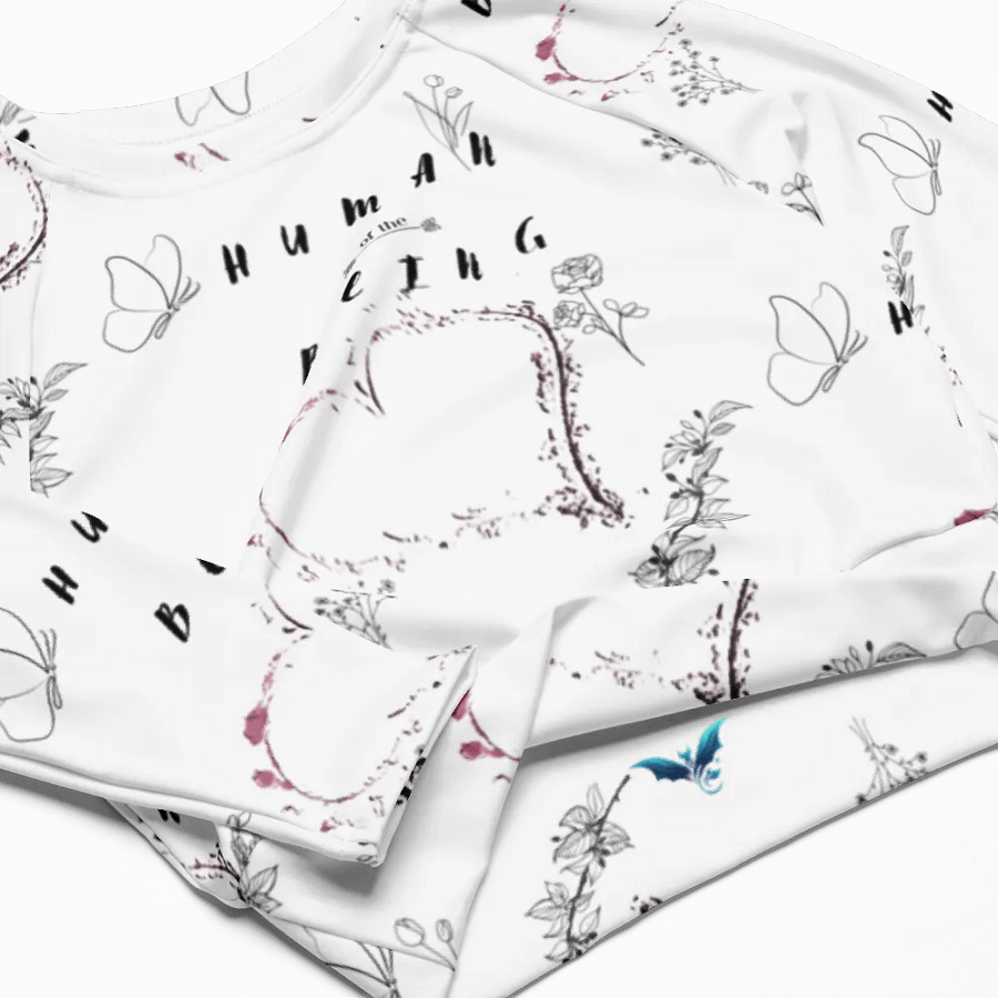 Heartbeat Pixelation Long Sleeve Crop Top, "Human of the Being" product image (2)