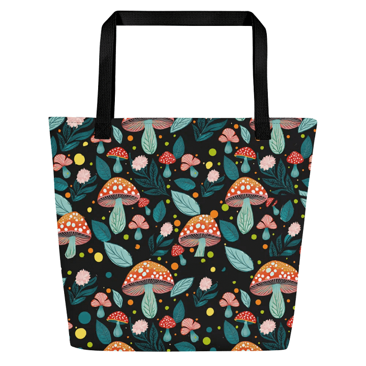 Mushroom Art Print Tote | Retro Style Tote Accessory | Fungi Cuteness product image (1)