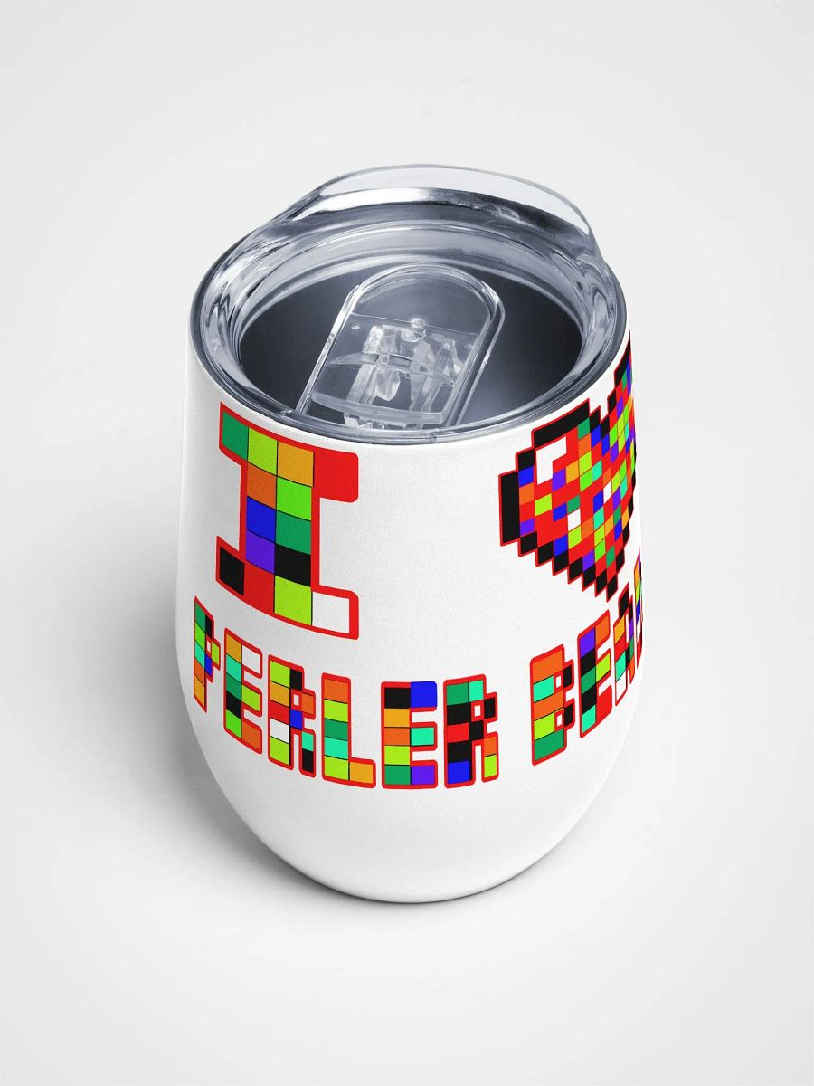 I Heart Perler Bead Wine Glass product image (4)