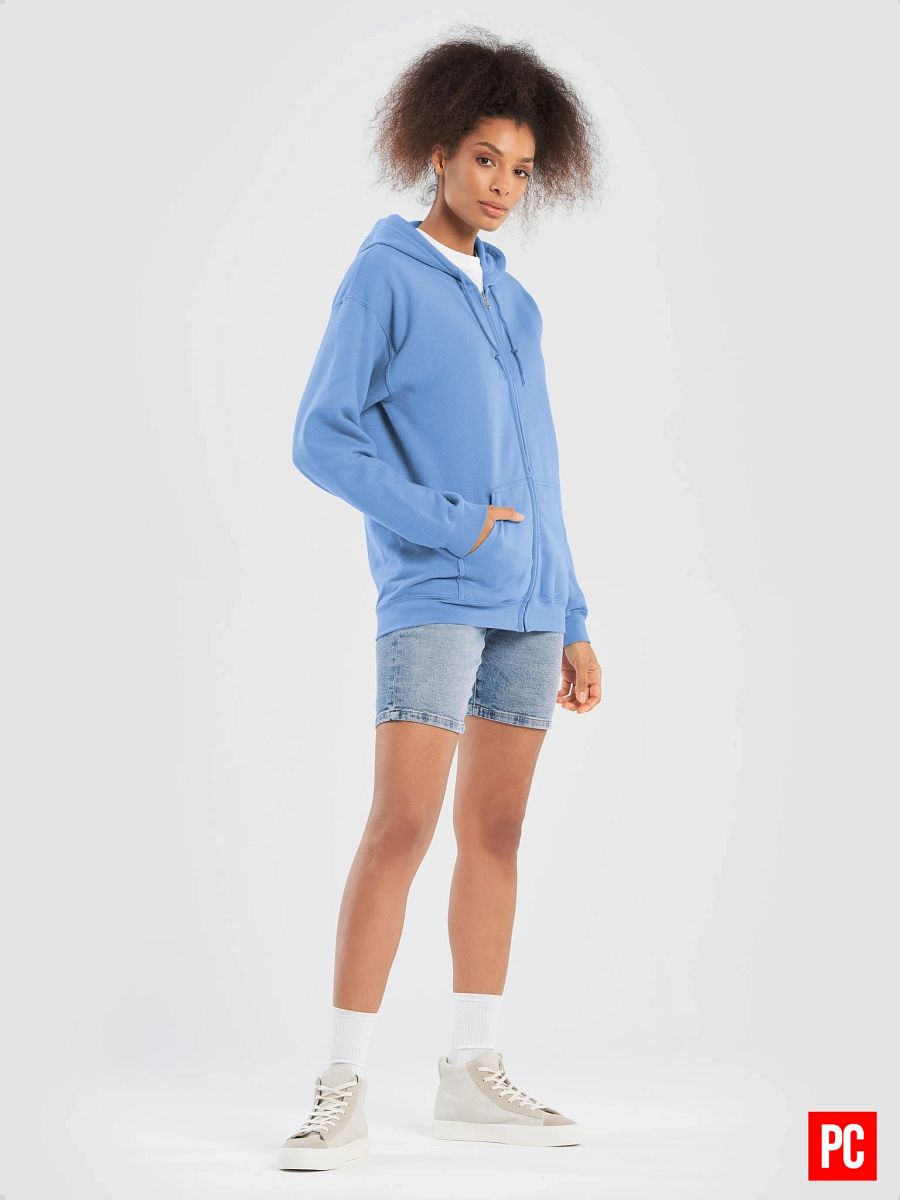 Plain Color Carolina Blue Zip Hoodie product image (3)