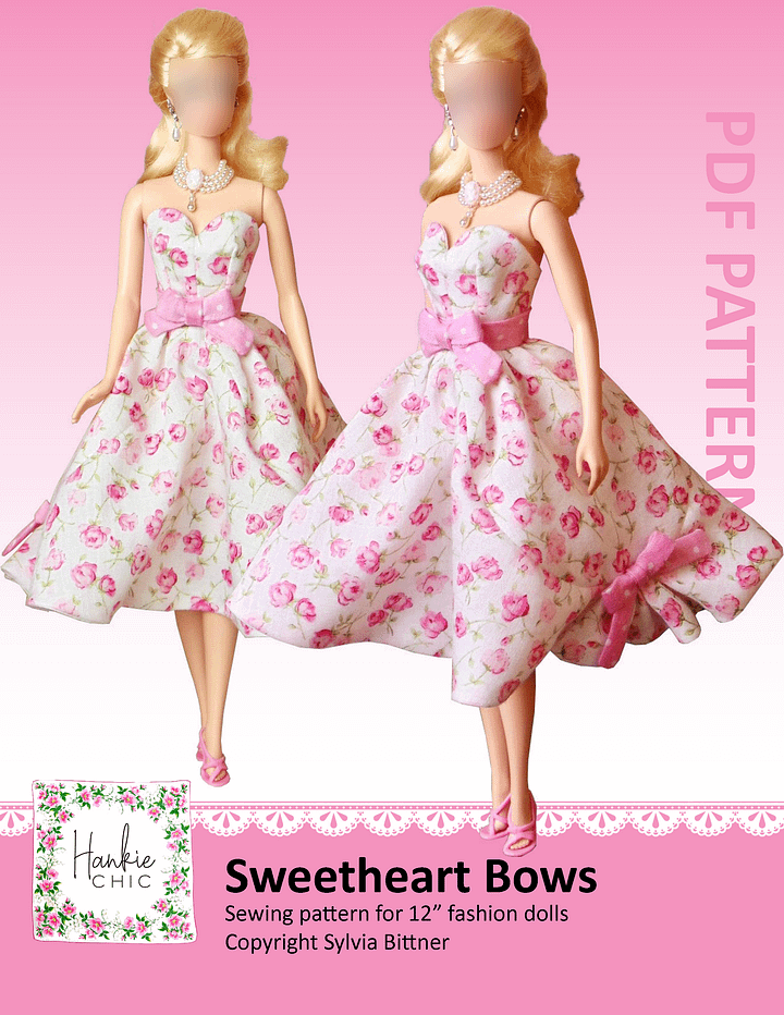 Sweetheart Bows sewing pattern for 12