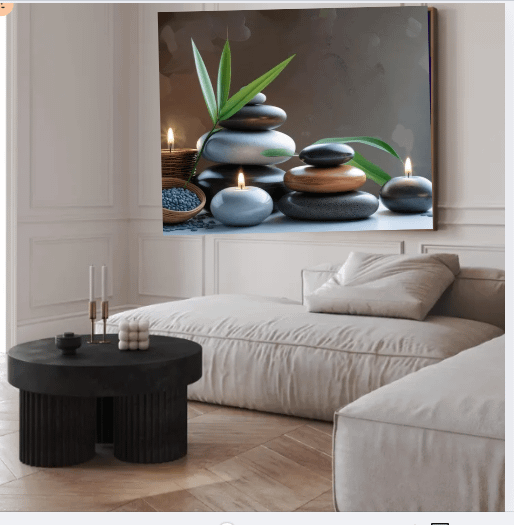Zen Stones Relaxing Massage Atmosphere Bathroom Wall Art product image (2)