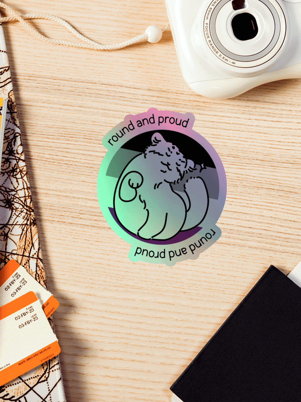 Round and Proud Manul Holo Sticker - Asexual Flag Version product image (4)