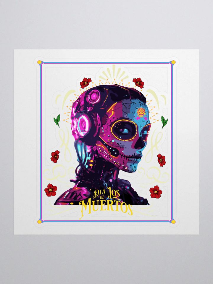 Cyber Skull Día de Los Muertos Sticker product image (1)