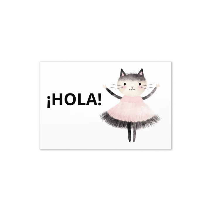 Hola! Pretty in Pink Kitty Greeting Card product image (2)