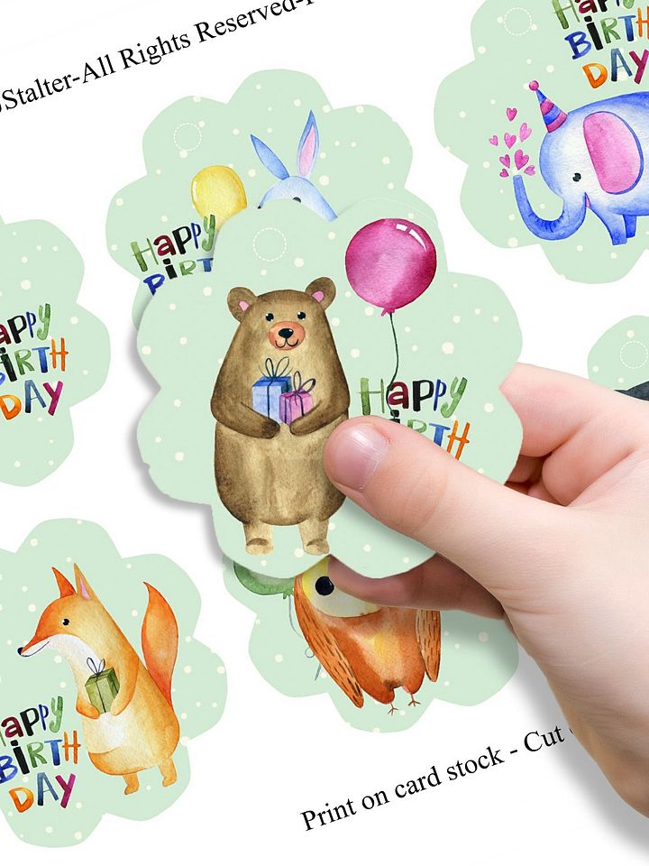 Happy Birthday Animals | Printable Gift Tags | product image (1)