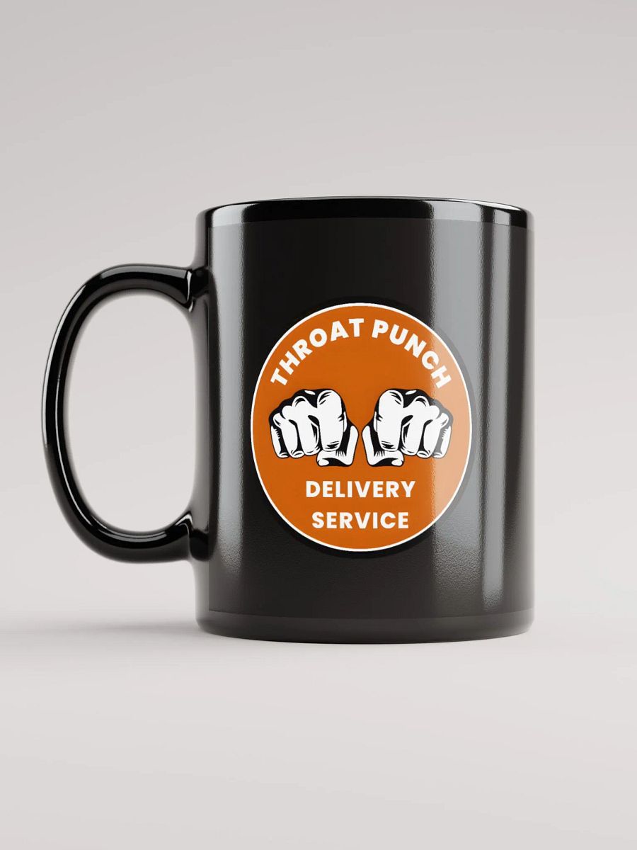 Throat Punch Delivery Service Logo Black Glossy Mug product image (6)