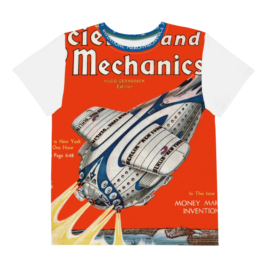 Retro-Futuristic Rocket All-Over Print Youth T-Shirt product image (10)