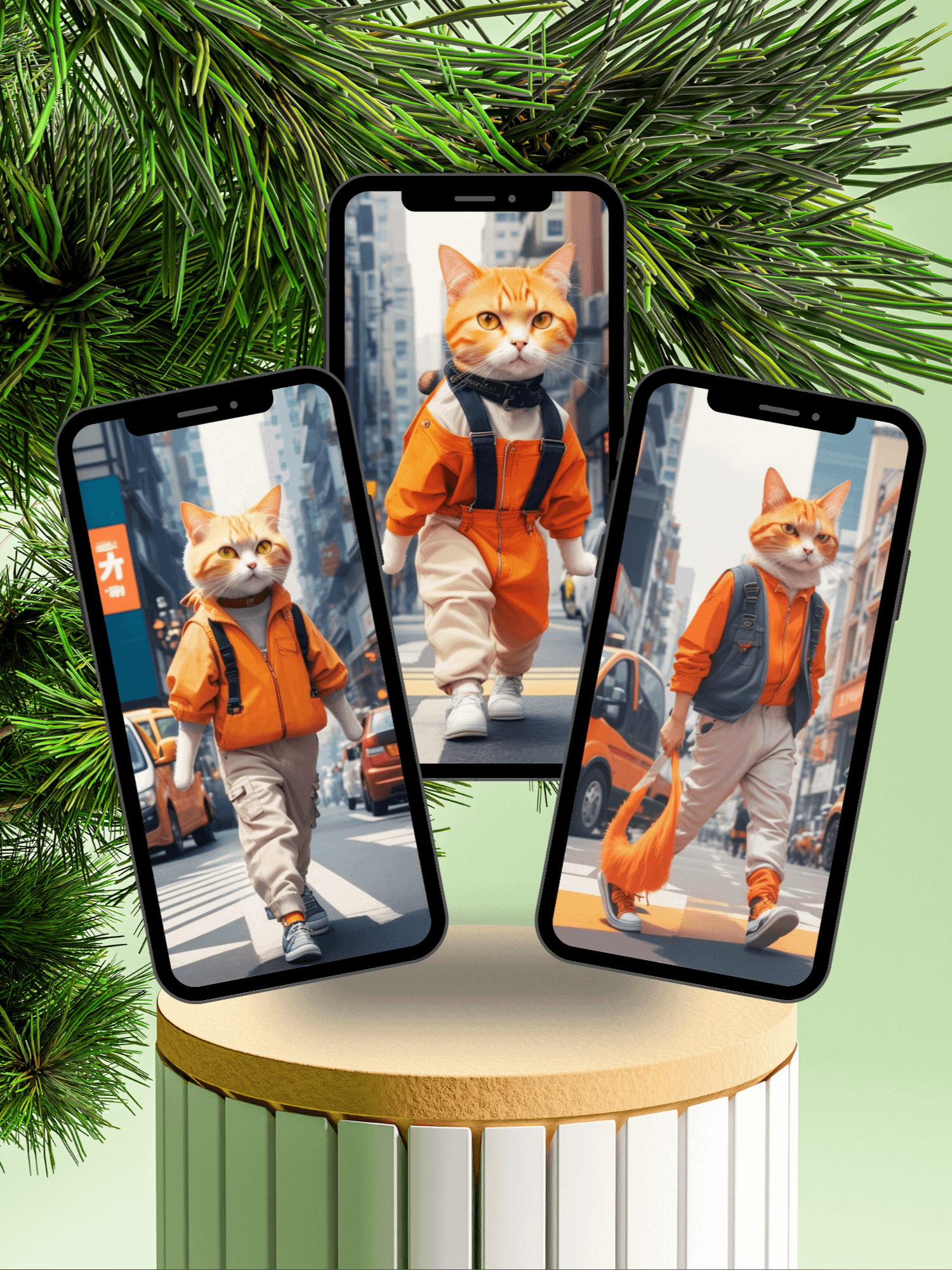 Fashionista Cat Phone Wallpaper (Set of 12) product image (1)