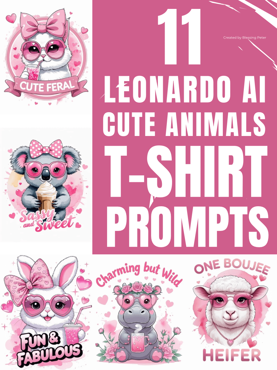 11 Leonardo AI Cute Animals T-Shirt Prompts product image (1)