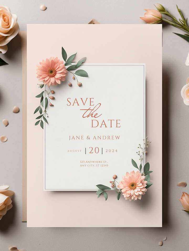 Elegant Save The Date Card - Dizynai (DSD-08) product image (1)