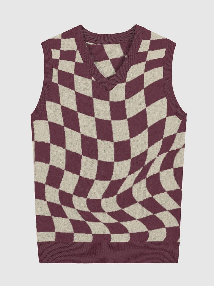 Burgundy Tiger Stripe V-Neck Vest product image (1)