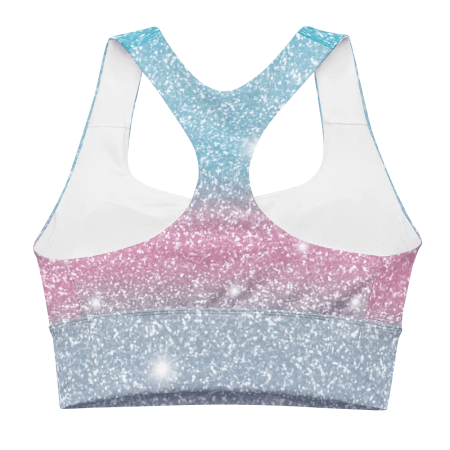 Glitter Unicorn Texture Design Longline Sports Bra - 3 product image (2)