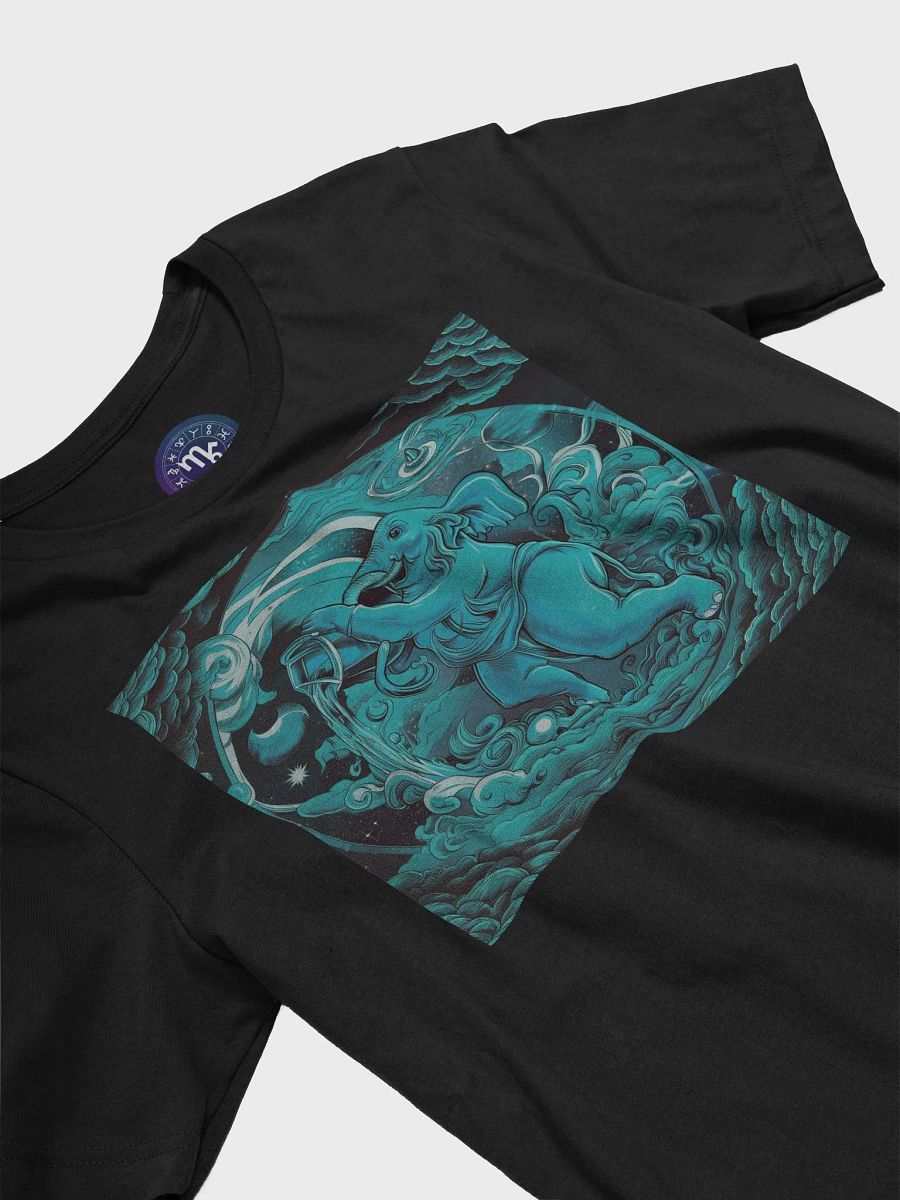 Exclusive Unisex Aquarius Zodiac T-Shirt - Ethereal Water Bearer with Celestial Waves product image (5)