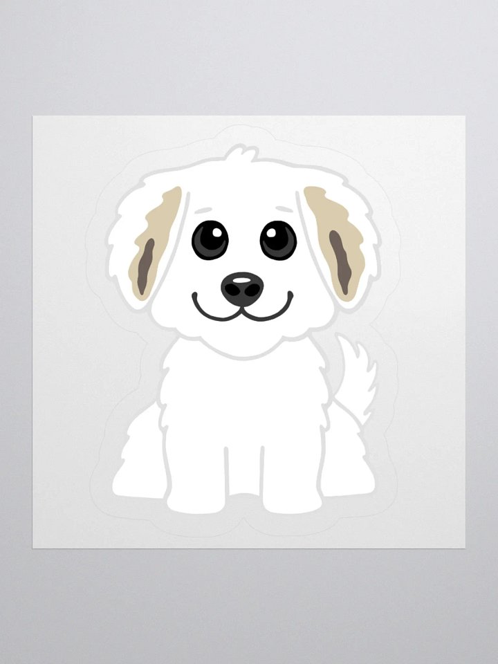Adorable Cartoon White Puppy Sticker product image (1)