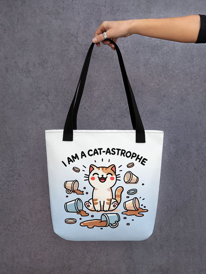 I Am a Cat-astrophe Tote Bag - White Blue product image (2)