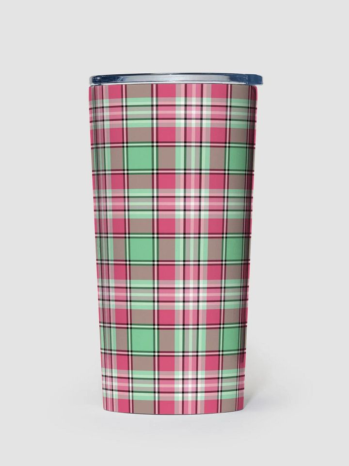 Mint Green and Pink Plaid Travel Tumbler product image (2)