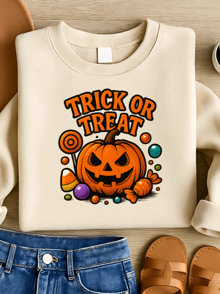 Pumpkin Candy Chaos Sublimation PNG – “Trick or Treat” Halloween T-Shirt Clipart – Fun & Spooky Vibe – 300 DPI Instant Digital Download product image (1)