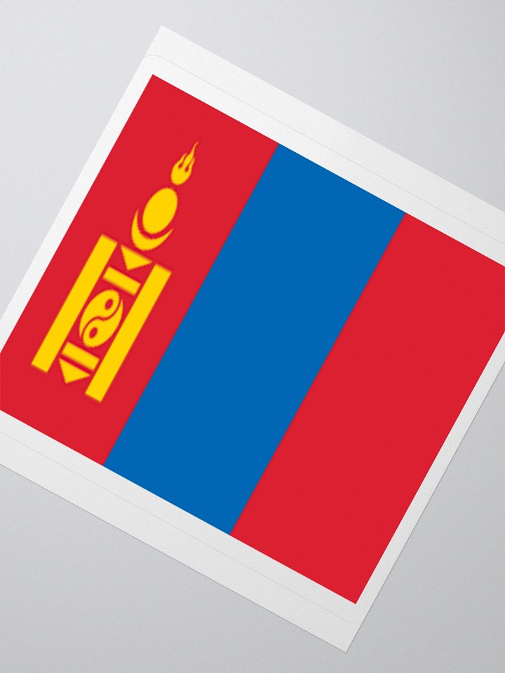 Exclusive Mongolia Flag Kiss-Cut Sticker by TDS Music - Unique Design (3" x 3", 4" x 4", 5.5" x 5.5") product image (5)