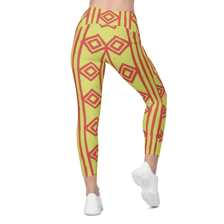 Leggings with Pockets – Hand-Drawn Style Ethnic Pattern for Unique Comfort product image (2)