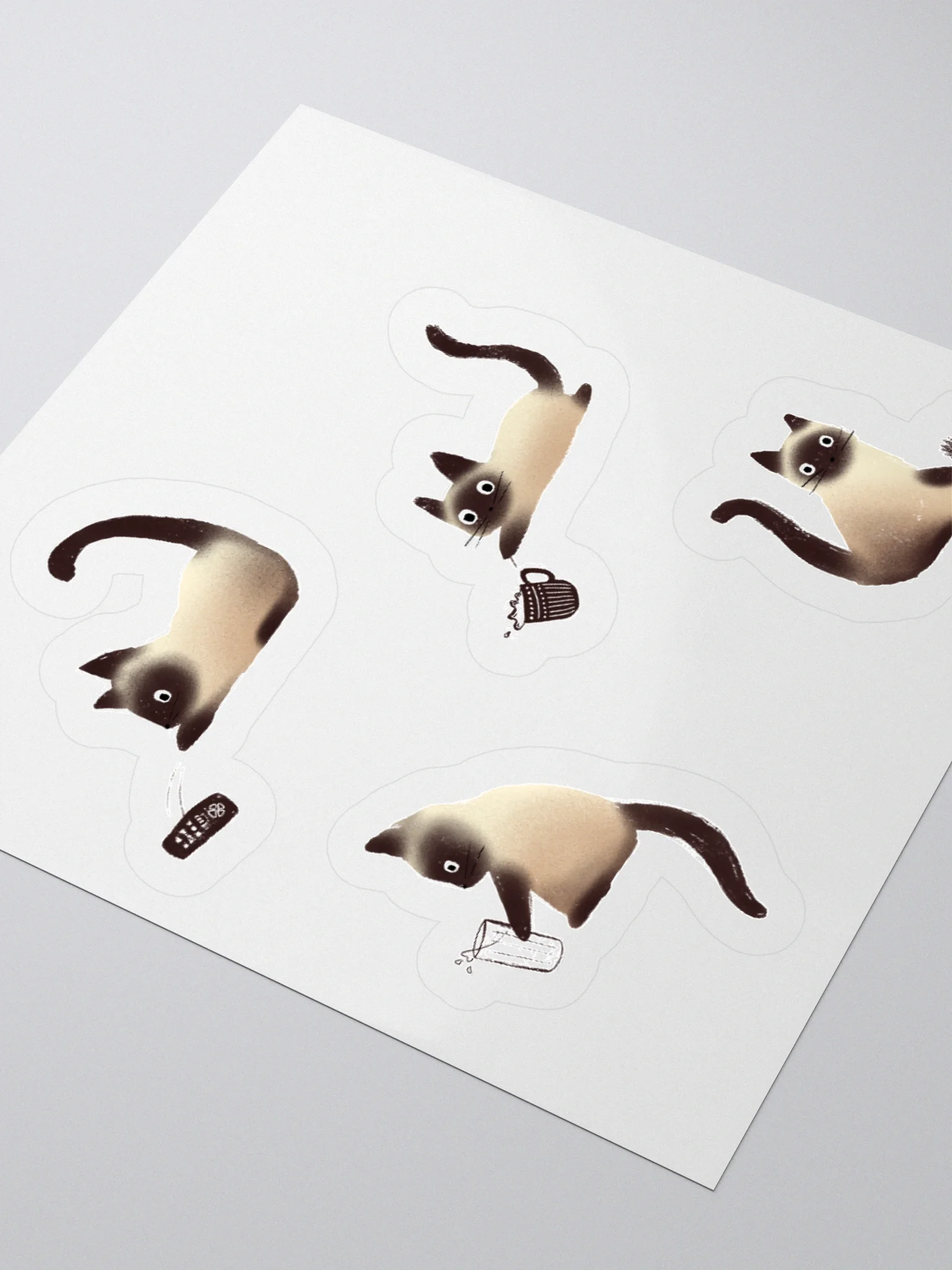 Bad Siamese Cats Knocking Stuff Over Stickers product image (6)