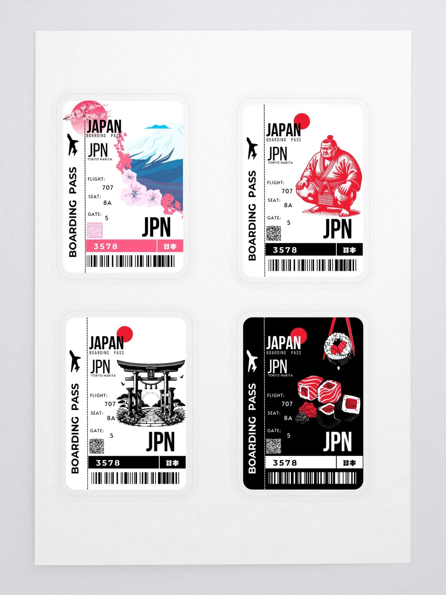 Japanese Boarding Pass Sticker Pack product image (3)