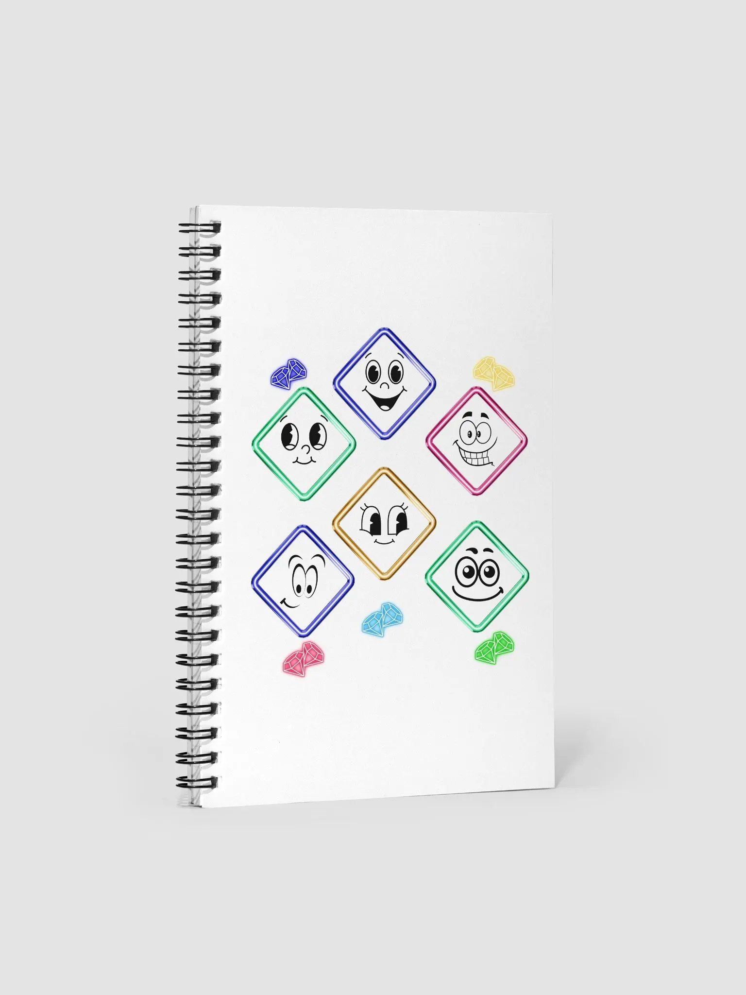 Happy Diamond Faces - Colorful Artistic Spiral Notebook product image (1)