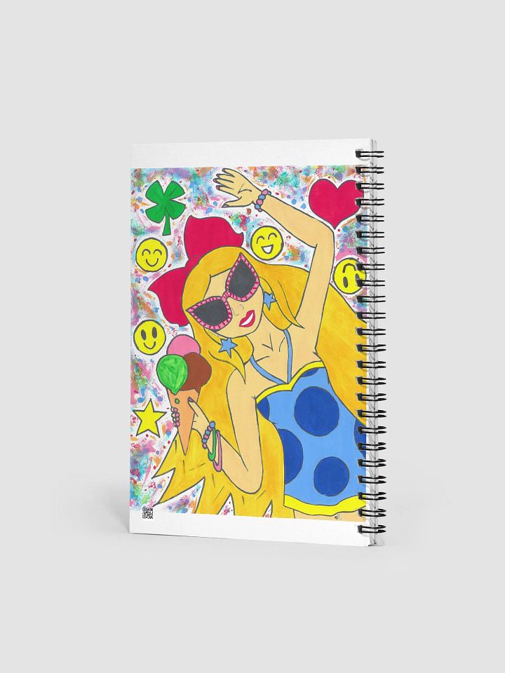 Girl with the ice cream (art by Dina R.) tempera painting picture - Spiral Notebook product image (2)