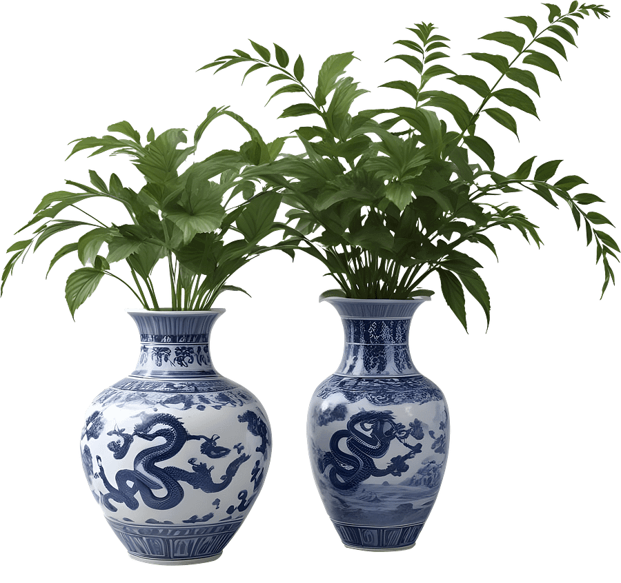 Chinese Porcelain Vase – Year of the Dragon with Serpent Décor PNG product image (1)