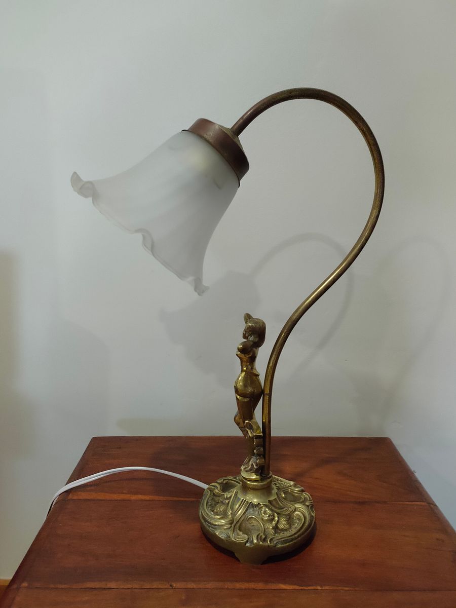 Candeeiro art nouveau, candeeiro de mesa erótico mulher no poste, decoração única de escritório, presente casamento, candeeiro, natal product image (9)