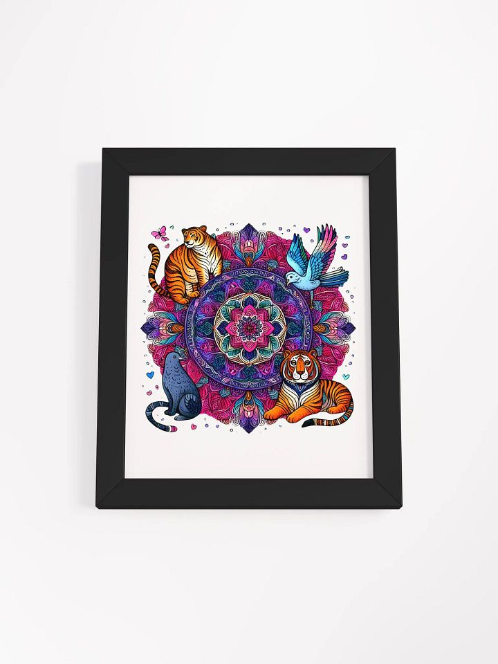 Framed High-Quality Matte Poster (in) | colorful mandala pattern animal collection design product image (2)
