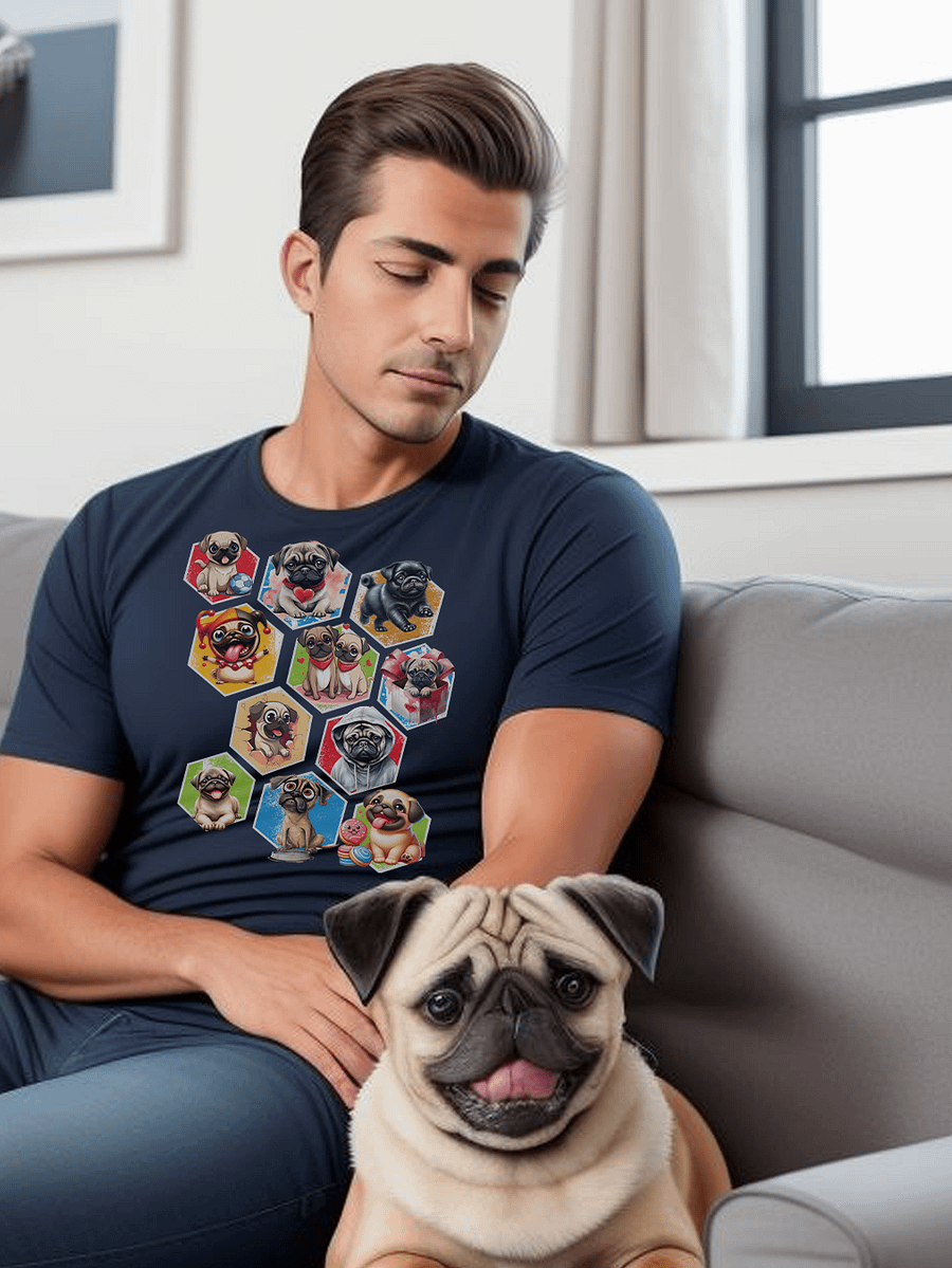 Funny Cute Pugs in Cubes for Anyone Who Loves Their Pet Pug T-shirt Tee product image (3)