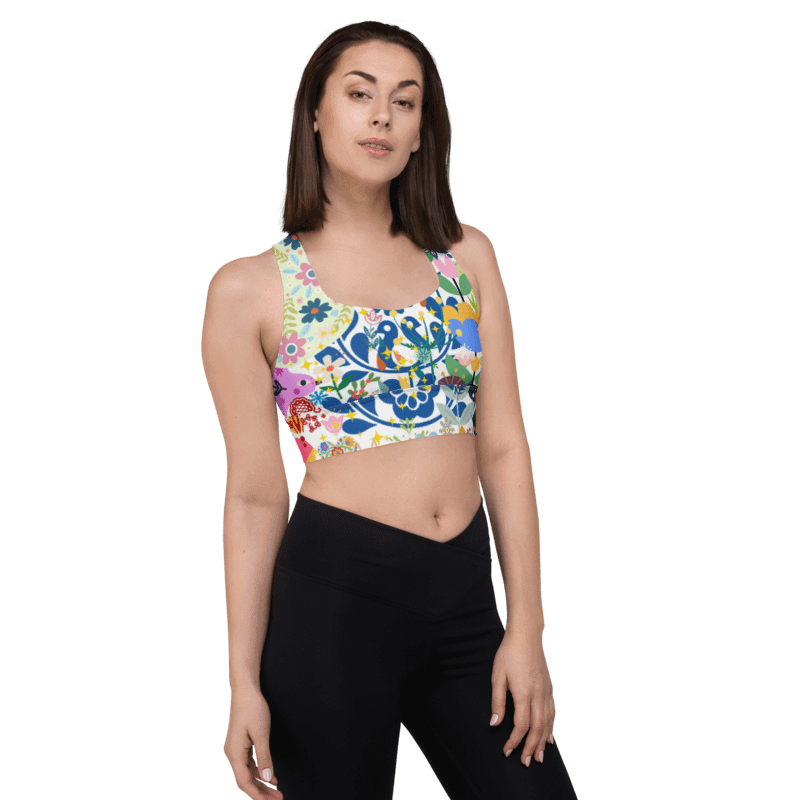 Whimsical Garden Mosaic All-Over Print Sports Bra - UPF50+ protection product image (9)