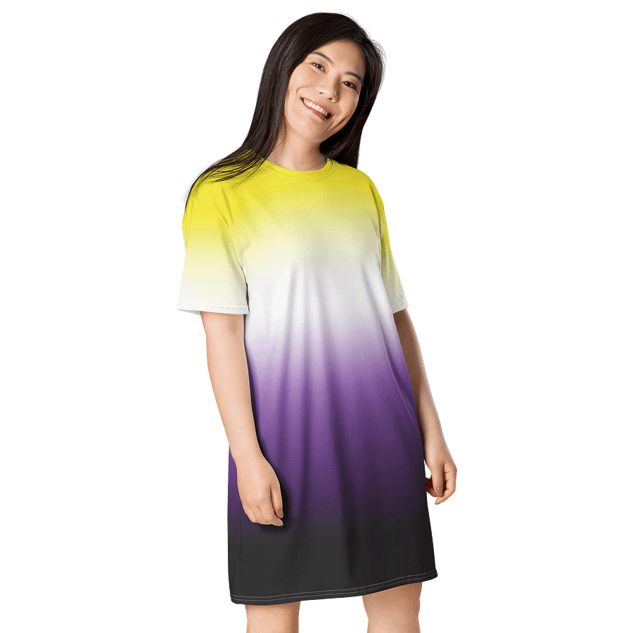 Non-binary Pride Gradient T-shirt Dress product image (4)