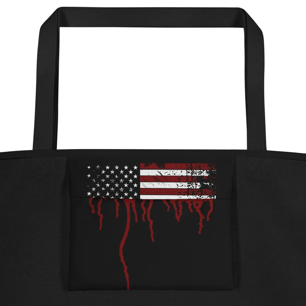 Patriotic Grunge Large Tote Bag product image (2)